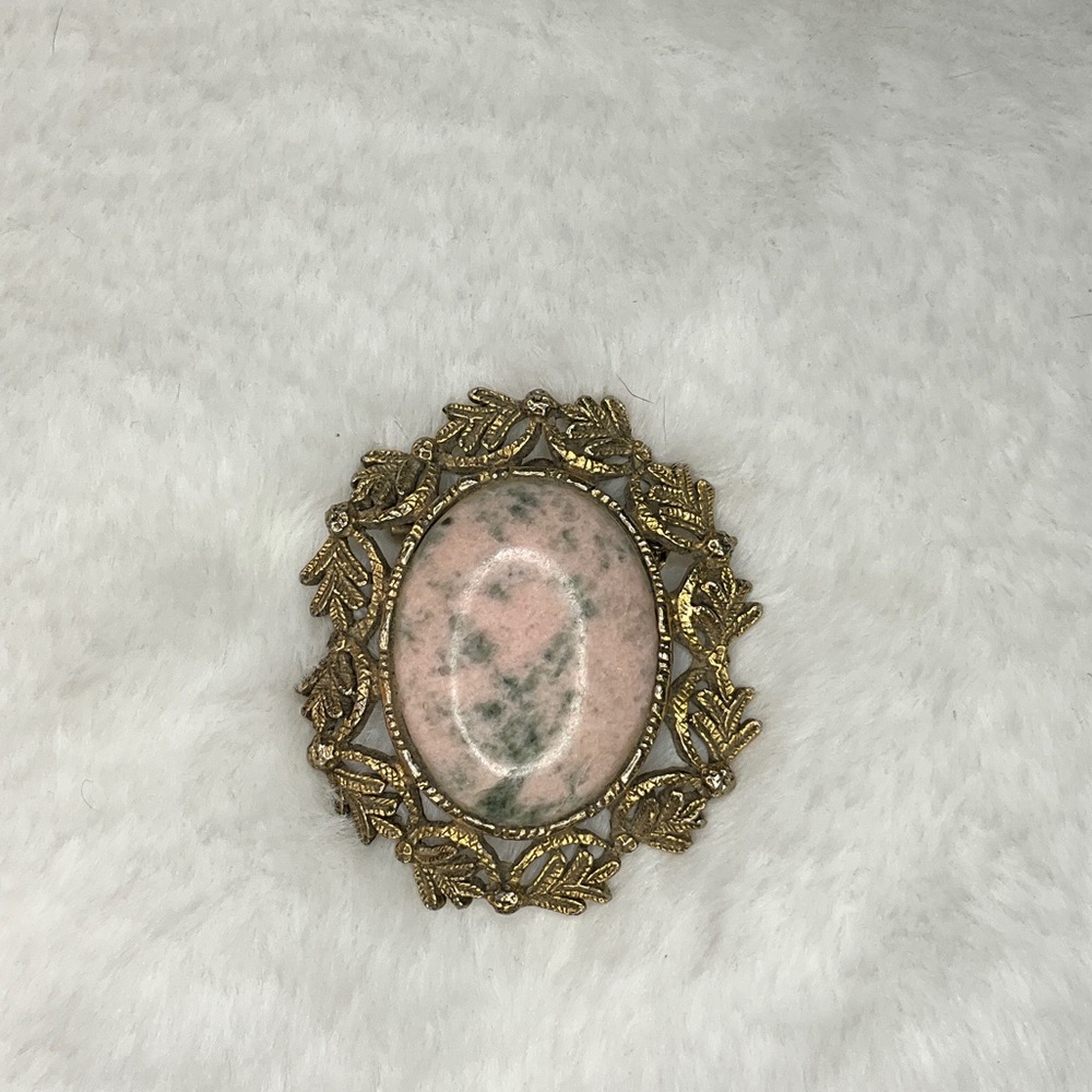 Brass Vintage Lapis stone Brooch